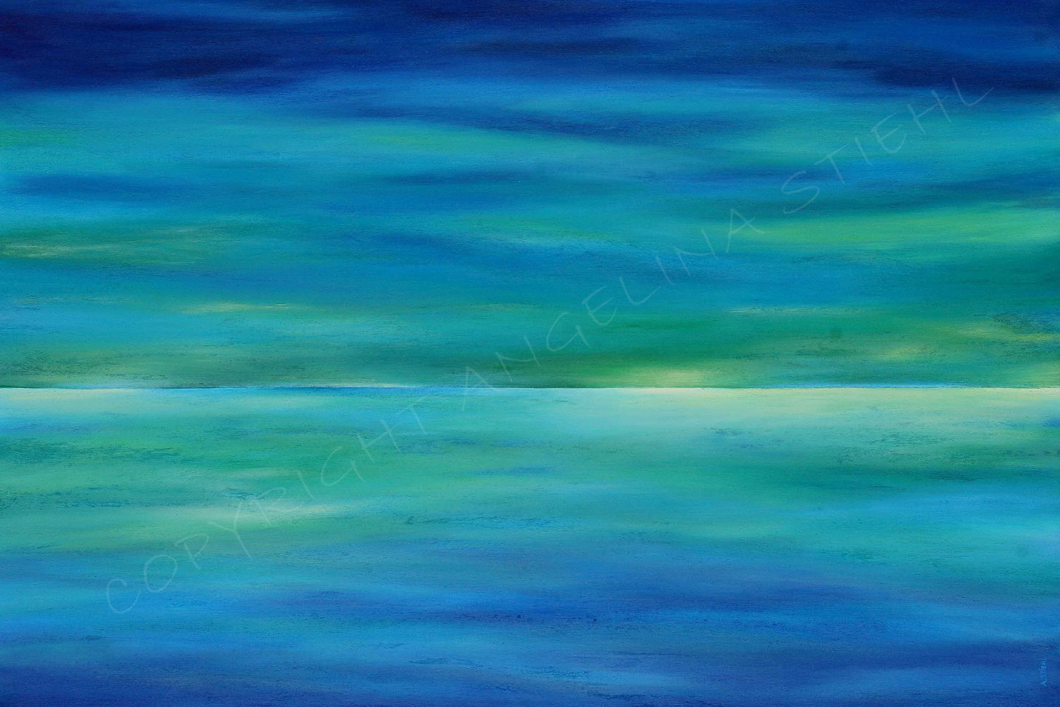 Verkocht schilderij Groene Zee van Texel door Angelina Stiehl