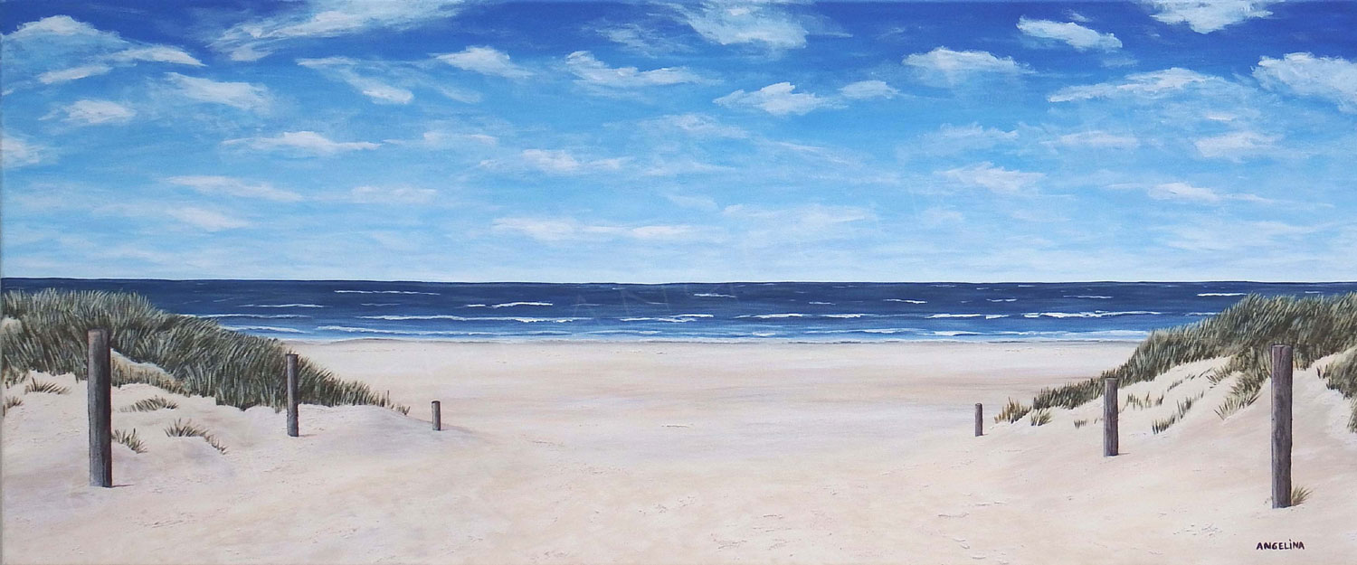 Painting of a beach entrance on Texel by artist Angelina Stiehl