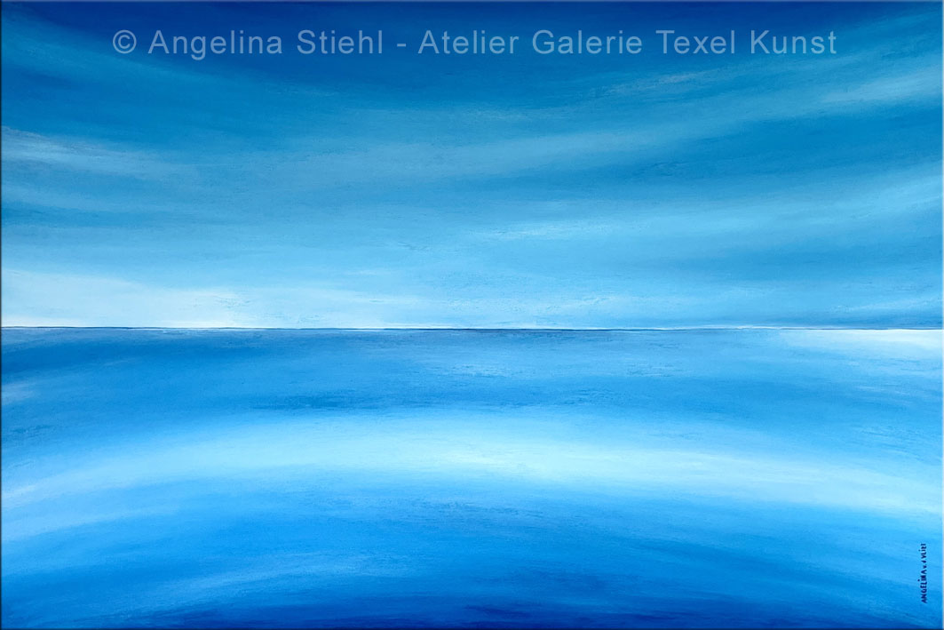 Schilderijen van Texel met blauwe zee door Angelina van der Vliet - Stiehl