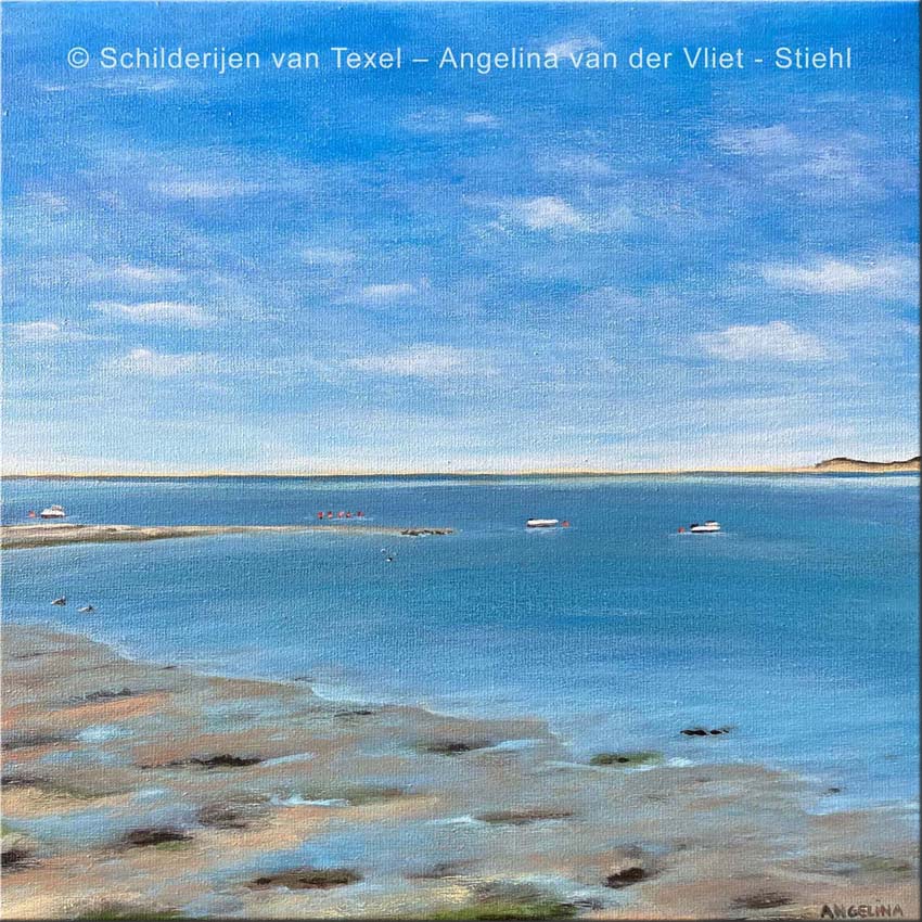 Schilderijen van Texel met de Volharding Texel met bootjes door Angelina van der Vliet - Stiehl