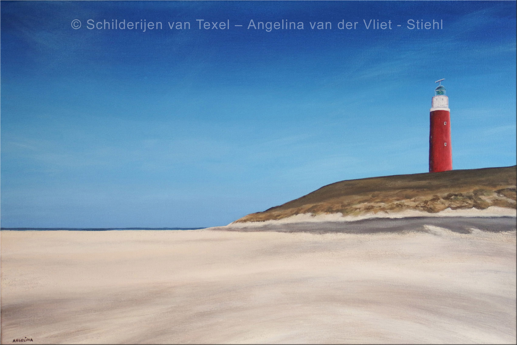 Schilderijen van Texel met de Vuurtoren door Angelina van der Vliet - Stiehl