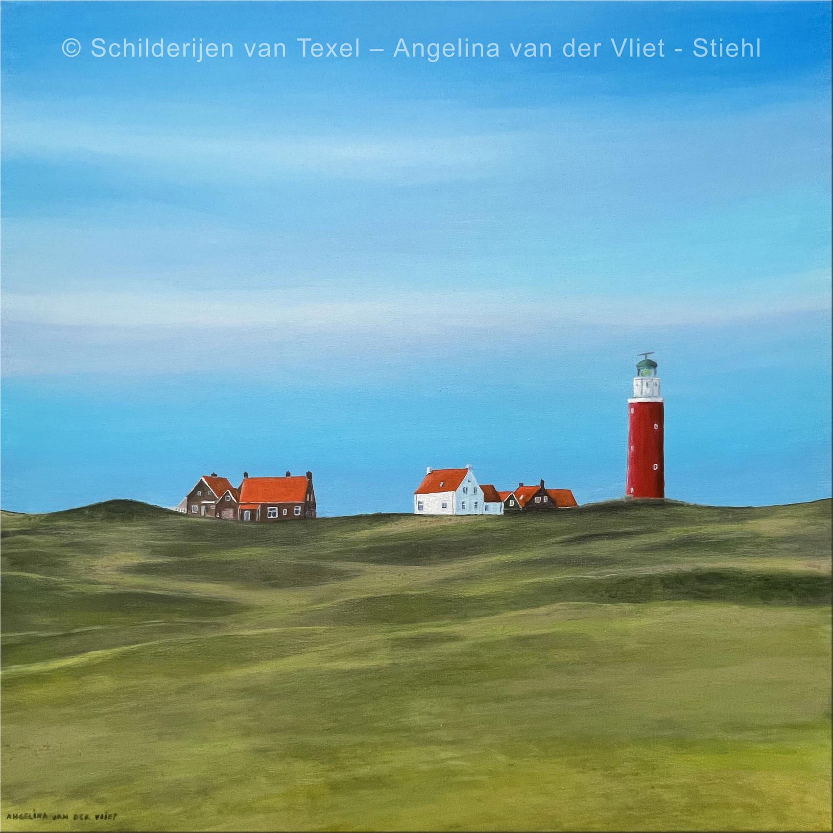 Schilderijen van Texel met de Texelse Vuurtoren door Angelina van der Vliet - Stiehl